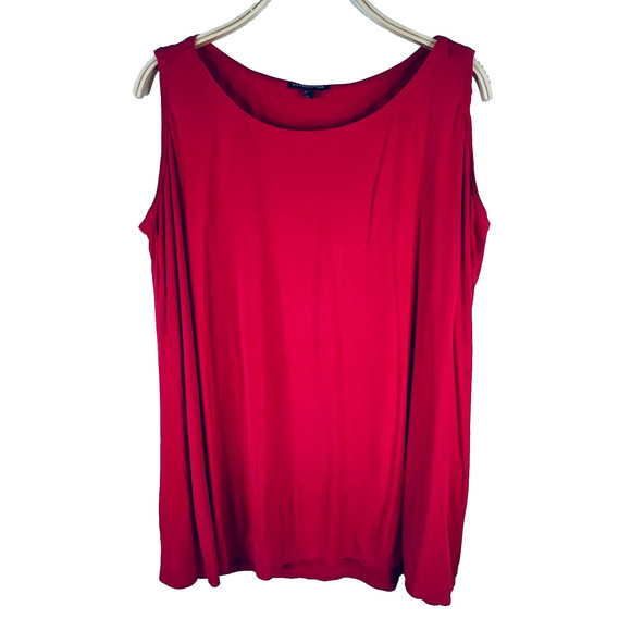 Eileen Fisher‎ Sleeveless Top Sz 1X Solid Pink Rounded Neckline 100% Silk - Picture 1 of 9